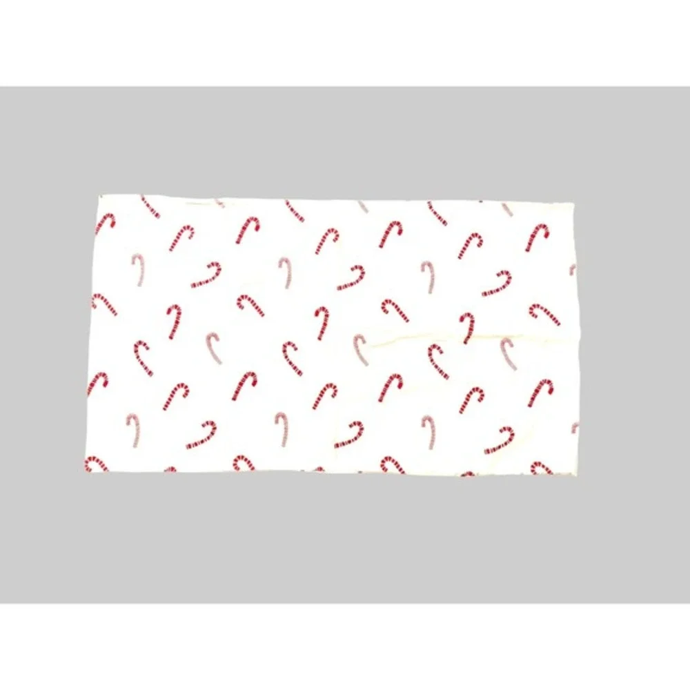 Garnet Hill Candy Cane Flannel King Size Pillowcase Cotton Holiday Christmas‎